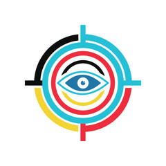 eye target icon logo design template
