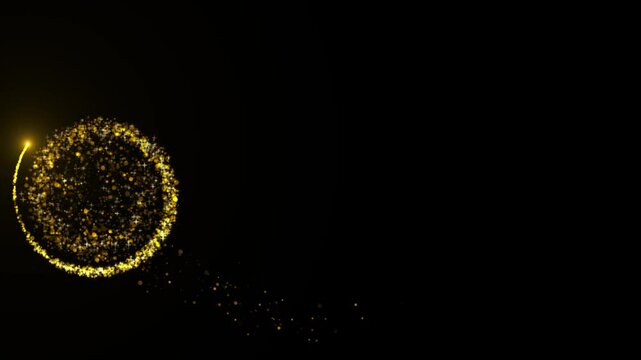 golden heart frame and glitter shiny gold particles and stars. holiday event transition, logo title decoration. festival backgrounds