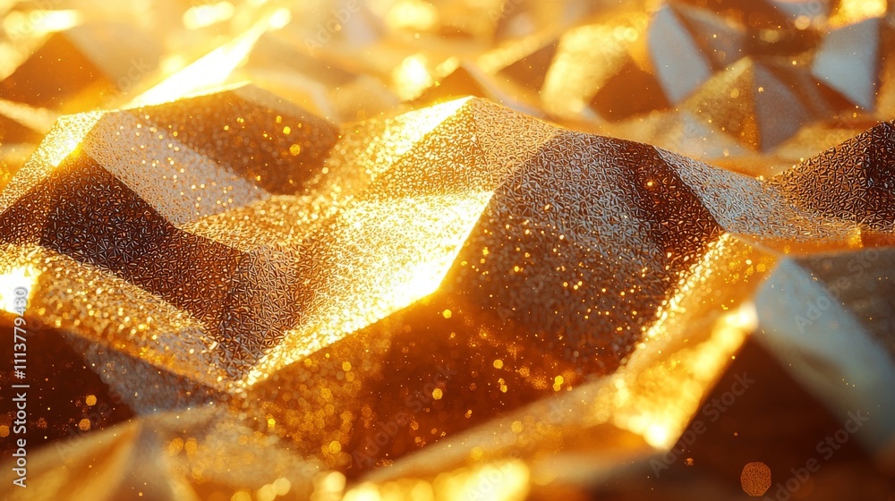 Poster an 8k high-resolution image of an abstract gold surface, complemented by a futuristic background wit