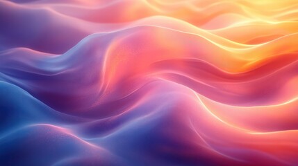 Obraz premium Abstract Minimalist Colorful Flowing Design 3D Render with Curved Glass and Light Reflections