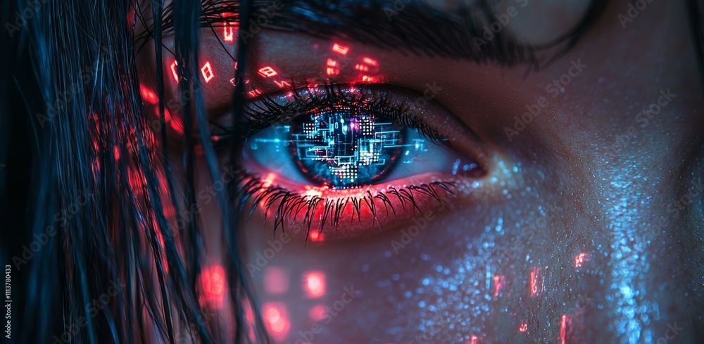 Poster complex digital accuracy showcased through holographic digital transformation interfaces in clouds a