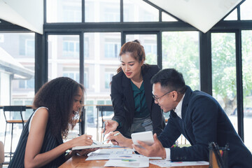 Business Collaboration: Diverse team of professionals working together on a project, showcasing collaboration, communication, and teamwork.   