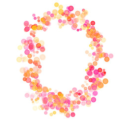 Number zero (0) made with multicolored bokeh lights effect, Bokeh abstract isolated on white background, Blur, Glitter, Defocused, Seamless polka dot pattern, Creative, Illustration design