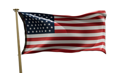 Obraz premium Flag of US isolated on white