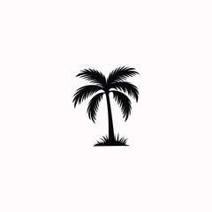 Palm tree vector, palm tree icon, coconut tree vector, silhouette palm tree