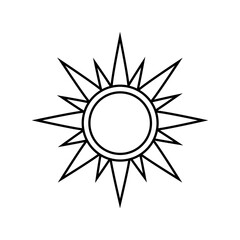 Sun vector icon. Summer illustration sign. hot symbol or logo.