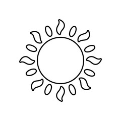 Sun vector icon. Summer illustration sign. hot symbol or logo.