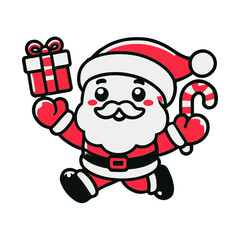 Cute Santa Claus mascot vector cartoon illustration

