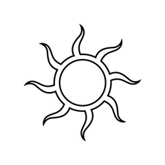 Sun vector icon. Summer illustration sign. hot symbol or logo.
