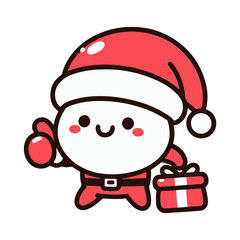 Cute Santa Claus mascot vector cartoon illustration
