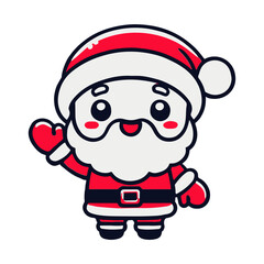 Cute Santa Claus mascot vector cartoon illustration
