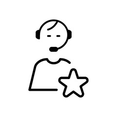 Support vector icon. online help illustration sign. operator symbol or logo.