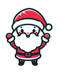Cute Santa Claus mascot vector cartoon illustration
