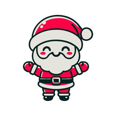 Cute Santa Claus mascot vector cartoon illustration
