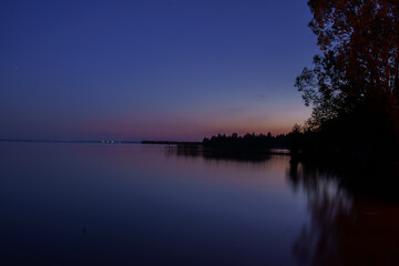 sunset over the lake