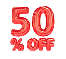 50 percent red offer in 3d