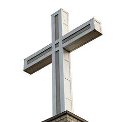Fototapeta premium Elegant White and Black Cross with Transparent Background