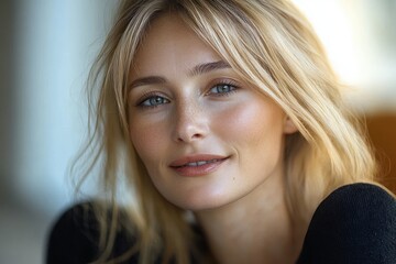 Naklejka premium Smiling Grey Haired Lady on Video Call Enjoying Retirement Happy Life Profile Picture of Stylish Middle Aged Woman