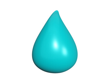blue water drop 3d render, aqua