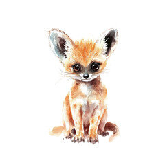 Obraz premium Adorable Baby Fox Watercolor