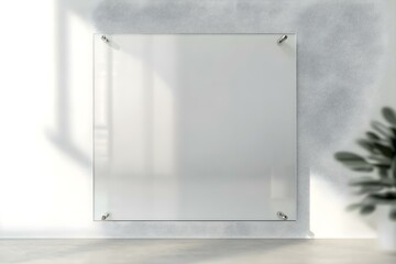 Blank Transparent Glass Office Sign Mockup