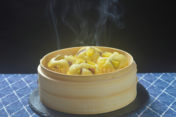 さつま芋の蒸しパンを蒸籠で作る