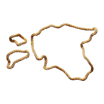 recommend clip art: Estonia Map border from rope, sturdy nautical concept element. transparent background