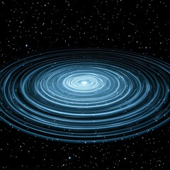 Obraz premium Abstract swirling galaxy, cosmic nebula with bright center against dark space background.