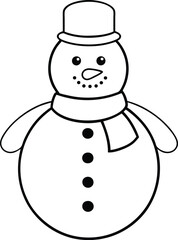winter snowman line art silhouette