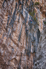 Beautiful rock formations for climbers, stone texture