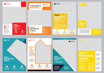 Digital marketing flyer, corporate poster template, business flyer background