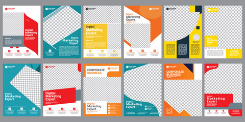 Digital marketing flyer, corporate poster template, business flyer background