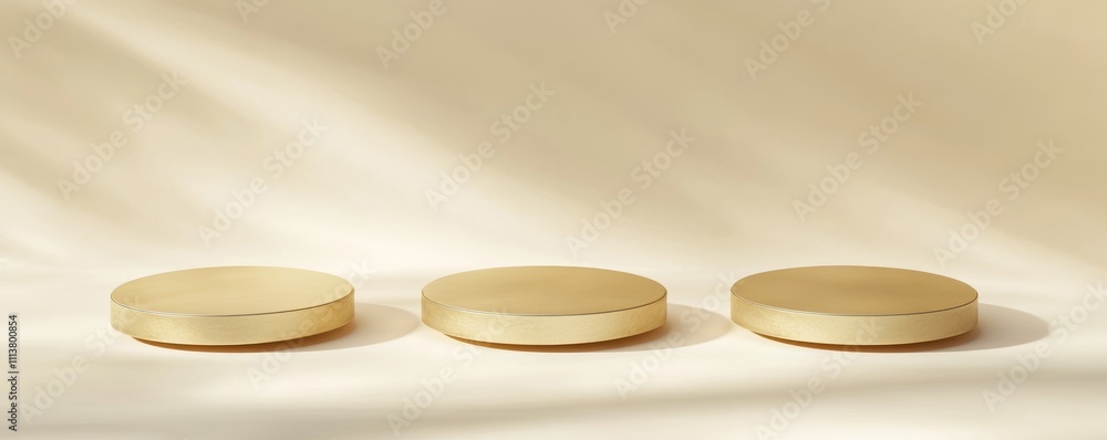 Poster 3d render of a minimal gold podium scene background for product display presentation
