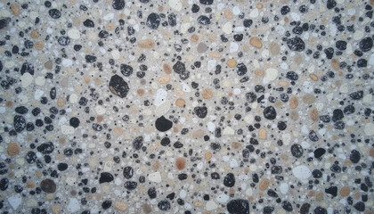Terrazzo stone surface with multicolored specks
