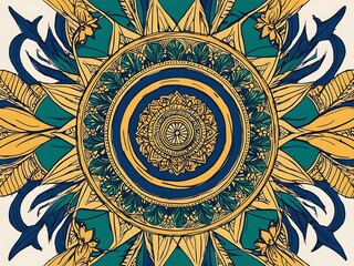 Abstract Mandala Design With Floral And Geometric Patterns