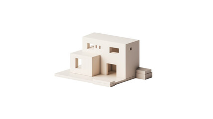 Minimal 3D House Icon for Real Estate and Design Purposes