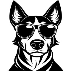 Fototapeta premium dog wearing sunglass vector illustration