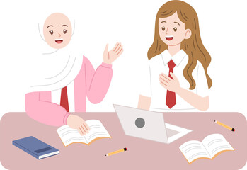 group of student learning together 