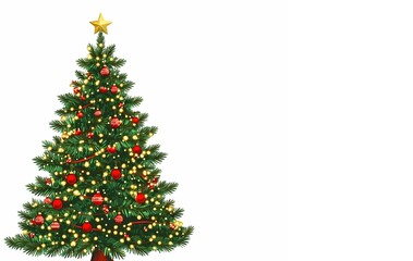 Christmas card. New Year's tree on white background