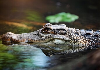 Close up of a Crocodile in natural habitat