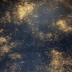Obraz premium Dark blue background with gold glitter and sparkle effect.