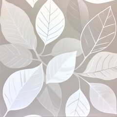 Elegant taupe background with white leaf pattern.