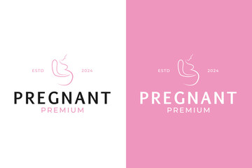 Logo of pregnant woman for clinics pharmacies and hospitals design vector illustration