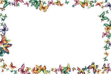 frame with butterflies