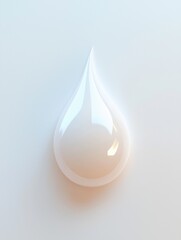Fototapeta premium White cream drop close-up for cosmetic product advertisements, glossy finish of moisturizing cream showcasing beauty industry and hydration benefits, banner for National Skin Care Awareness Month
