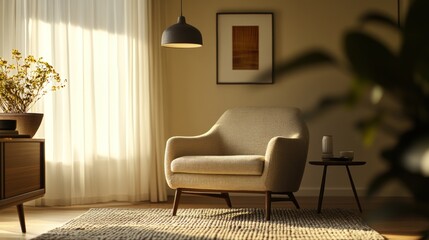 Sunlit Modern Living Room Armchair Design