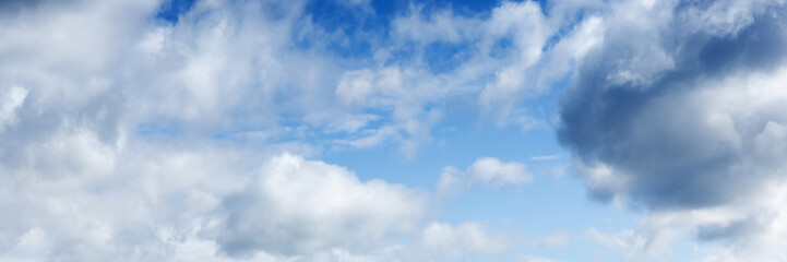 Cloudy blue sky on a daytime. Natural panoramic background