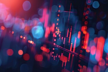 Bitcoin investing trends on cryptocurrency exchange with rise and fall chart.