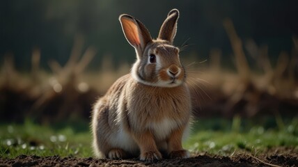 Fototapeta premium Cute Bunny in Grass