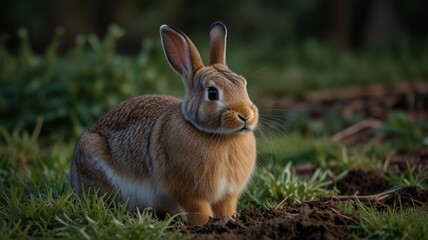 Fototapeta premium Cute Bunny in Grass